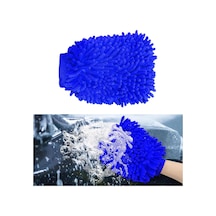 Premium Mikrofiber Yıkama Eldiveni, Yumuşak Çizilmez Çift Taraflı Şönil Yıkama Eldiveni, Araba Yıkama Ve Detaylandırma İçin Mükemmel Mavi, Büyük