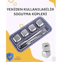 Paslanmaz Metal Buz Küpleri-çok Amaçlı Kullanıma Uygun Açık Gri