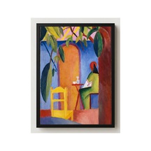 Modern Sanat Macke Türk Kahvehanesi Çerçevesiz Poster 21x30 Cm A4 Tablo Modern Sanat Ekspresyonizm