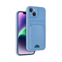 Apple iPhone Uyumlu 14 Kılıf Kelvin Kartvizitli Silikon - Mavi Bz8683140786915