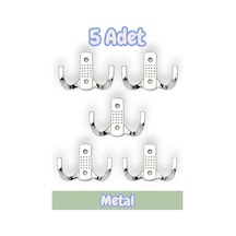 Noktalı Portmanto Vestiyer Duvar Dolap Elbise Askısı Krom Metal Mobilya Kapı Askılığı Askılık 5 Adet Krom
