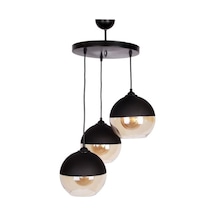 Mylights Rustik Bal Camlı Üçlü Avize Camlar 20 Cm Taban 30 Cm