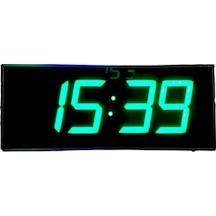 Dijital Led Duvar Ve Masa Saati - Yeşil Kasa Ölçüsü: 16x40 Cm