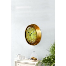 Altın Varaklı Salon Ofis Duvar Saati Alüminyum Çerçeve 40 Cm (515879443)