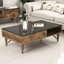 Variant Londra Orta Sehpa - Ceviz-Siyah Mermer