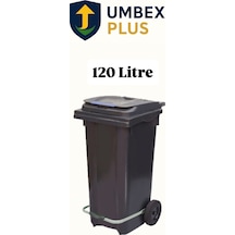 Plastik Metal Pedallı Çöp Konteyneri 120 Litre Konteyner - Isıya Dayanıklı Malzeme - Siyah