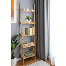 Digithome Bambu 5 Raflı Merdiven Kitaplık Banyo Düzenleyici Raf Organizer Saksılık Db-0022 Kahverengi
