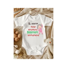 Lupi Anneanne Tasaımlı Bebek Zıbın % 100 Pamuk Unisex 132 ekru