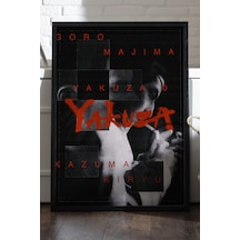 Yakuza Siyah Ahşap Çerçeveli Poster, Dekoratif Oyun Duvar Tablosu