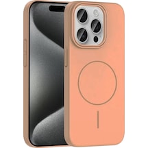 Joko Apple İphone 15 Pro Max Broş Magsafe Kapak - Çöl Titanyum Çikolata