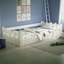 Tuliplife Montessori Karyola Beyaz 90x190 Yatak Uyumlu Oval Kesim Çocuk Yatağı-Tlp-209