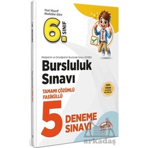 6. Sınıf Bursluluk Tamamı Çözümlü Fasiküllü 5 Deneme Sınavı Ciltli Editör Yayınevi