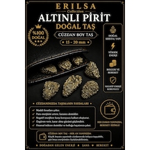 Sertifikalı Altınlı Pirit Taşı Kütle - Cüzdan Boy 15-20 Mm Doğal Taş Kütle Şans Bereket