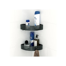 Teknotel Paslanmaz Kancalı Banyo Rafı Siyah + Siyah Taban Bk269h Çok Renkli