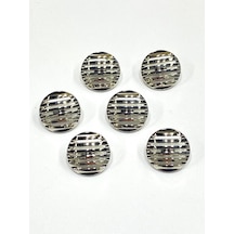 Izgara Model Metal Düğme / Gümüş/ - 1,8 Cm