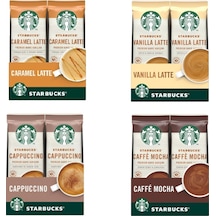 Starbucks Premium Serisi Vanilla Latte - Mocha - Cappuccino - Caramel Latte 4 x 10'lu