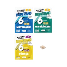 6. Sınıf Bumerang Matematik Fen Ve Türkçe 32 Haftalık Denemeleri 3lü Set + Telefon Standı