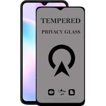Xiaomi Redmi 9A ile Uyumlu Tam Kaplayan Hayalet Privacy Temperli Cam Ekran Koruycu
