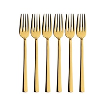 Tatlı Çatal Seti, Gold Renkli, 6 Adet Çatal Seti, Çelik, 16 Cm, Metalik Gold, Paslanmaz, Kutulu Diğer