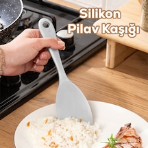 Porsima 5262-1 Sert Uçlu Silikon Pilav Kaşığı Kepçe Beyaz 22cm
