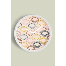 Soyut - Geometrik Temalı Modern Duvar Saati - 30cm - Önü Camlı Beyaz Kasa - Sessiz Mekanizma-jh0371 Beyaz