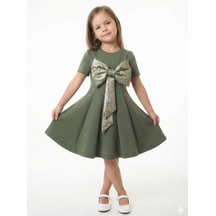 Xo Kids Kız Çocuk Elbise 3-7 Yaş 12301 Haki