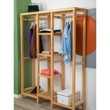 Elawoodworking Hannah'nın Evi Elbise Askısı Naturel Ahşap