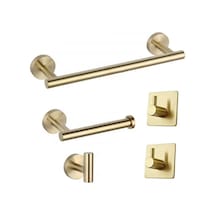 Ruicoo Premium 304 Paslanmaz Çelik 5 Parça Banyo Askı Seti - Şampanya Altın Renk Altın