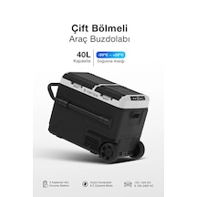 Taşınabilir Çift Bölmeli Araç Buzdolabı Ve Derin Dondurucu 40 Lt