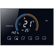 Hallow 95-240v Programlanabilir Termostat 5 + 1 + 1 Altı Periyot Siyah