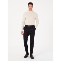 Cacharel Lacivert Carrot Fit Kanvas Pantolon