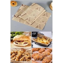 Vintage Gazete Desenli Yağlı Kağıt 50 Adet Kendinden Desenli Mutfak Sunum Ve Sarma Kağıdı, Ekmek, Sandviç Ve Fast Food Paketleme Kağıdı-yağlı Kağıt 50