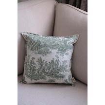 Yeşil Kırlent Vintage Desenli 45x45 Dekoratif Yastık Kılıfı Yeşil - 693838992 Yeşil