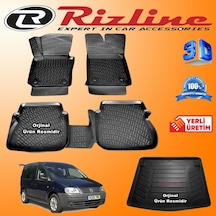 Vw Caddy 3D Paspas + Bagaj Havuzu 2004-2010 Arası Set Rizline N11.5673