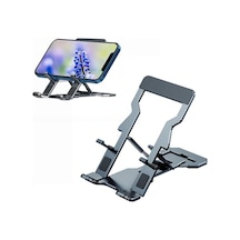 Cbtx H12 Evrensel Katlanabilir Cep Telefonu Tablet Metal Braket Masaüstü Tutucu Standı - Gri Gri