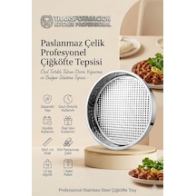 Profesyonel Çiğköfte Tepsisi 39x7 Cm - 304 Paslanmaz Çelik Özel Tırtıklı Taban Derin Yoğurma Ve Bulgur Islatma Çok Renkli