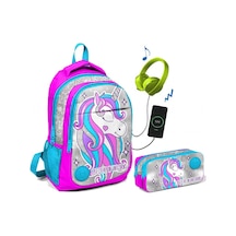 Coral High Pembe Unicorn Baskılı Okul Çanta Seti - Kız Çocuk