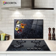 Decorita Cam Ocak Arkası Koruyucu | Baharat Çeşnisi | 40cm x 60cm