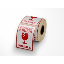 Dikkat Kırılır - Fragile Yapışkanlı Etiket 10 Cm X 15 Cm - 100 Adet