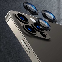 iPhone 12 Pro Uyumlu CL-07 Kamera Lens Koruyucu-Siyah Siyah