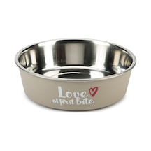 Beeztees Köpek Mama Su Kabı, Paslanmaz Çelik, Gri, 14cm, 450ml