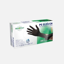 Rulopak Pe 100'lü Medium Temizlik Eldiveni Siyah