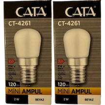Cata Ct-4261 2w 6500k Beyaz Işık E14 Duylu Mini Led Ampul 2 Adet