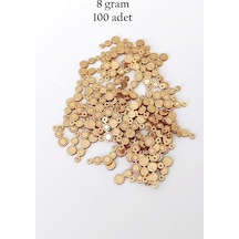 Oya Abiye Bileklik Kolye Pleksi Metalik Plastik Pul Altın Renk 8 Gram 100 Adet - Bnc498 Çok Renkli
