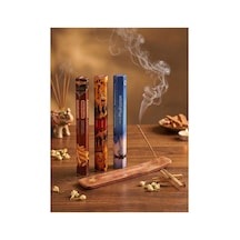 Darshan 3'lü Enerji Ve Arınma Tütsü Seti 60 Adet Tütsü Ve Tütsülük Palo Santo, Sandal, Meditation + Yıldız İşlemeli Ahşap Tütsülük