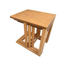 Riva 3'Lü C Zigon Sehpa-Naturel-Tamamı Ahşap