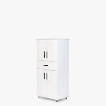 Çok Amaçlı Dolap Beyaz 130 CM Hard Parlak Suntalem El Yapımı Beyaz