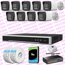 Provzen Hikvision 9 Kameralı Ip 1080p Colorvu Güvenlik Kamerası Mikrofonlu Olay Anında Bildirim Provzen Hikvision 9 Kameralı Ip 1080p Colorvu Güvenlik Kamerası Mikrofonlu Olay Anında Bildirim