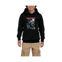 Zepplin Giyim Iron Maiden Benjamin Siyah Çocuk Kapşonlu Sweatshirt