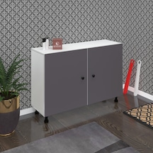 Kenzlife Ayakkabılık Yemeni4 Gribyz 68 120 32 Kapaklı 4 Raflı 24 Çift Ayakkabı Kapasitesi Ahşap